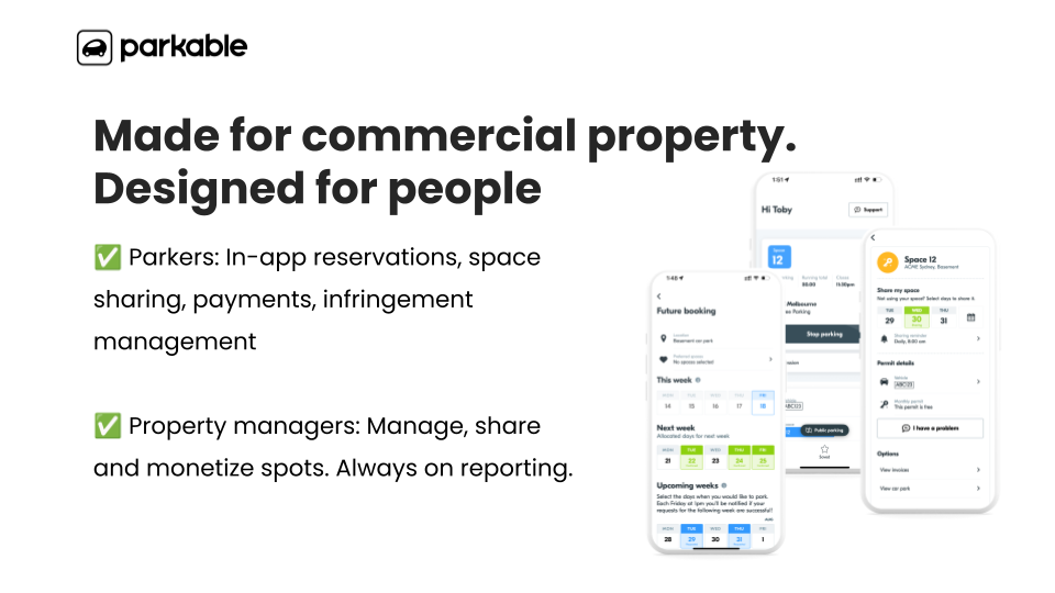 screenshot of Parkable