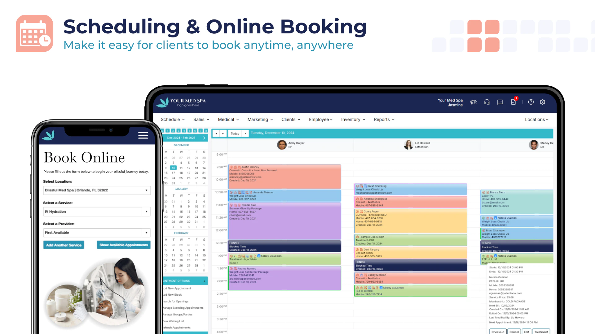 screenshot of PatientNow