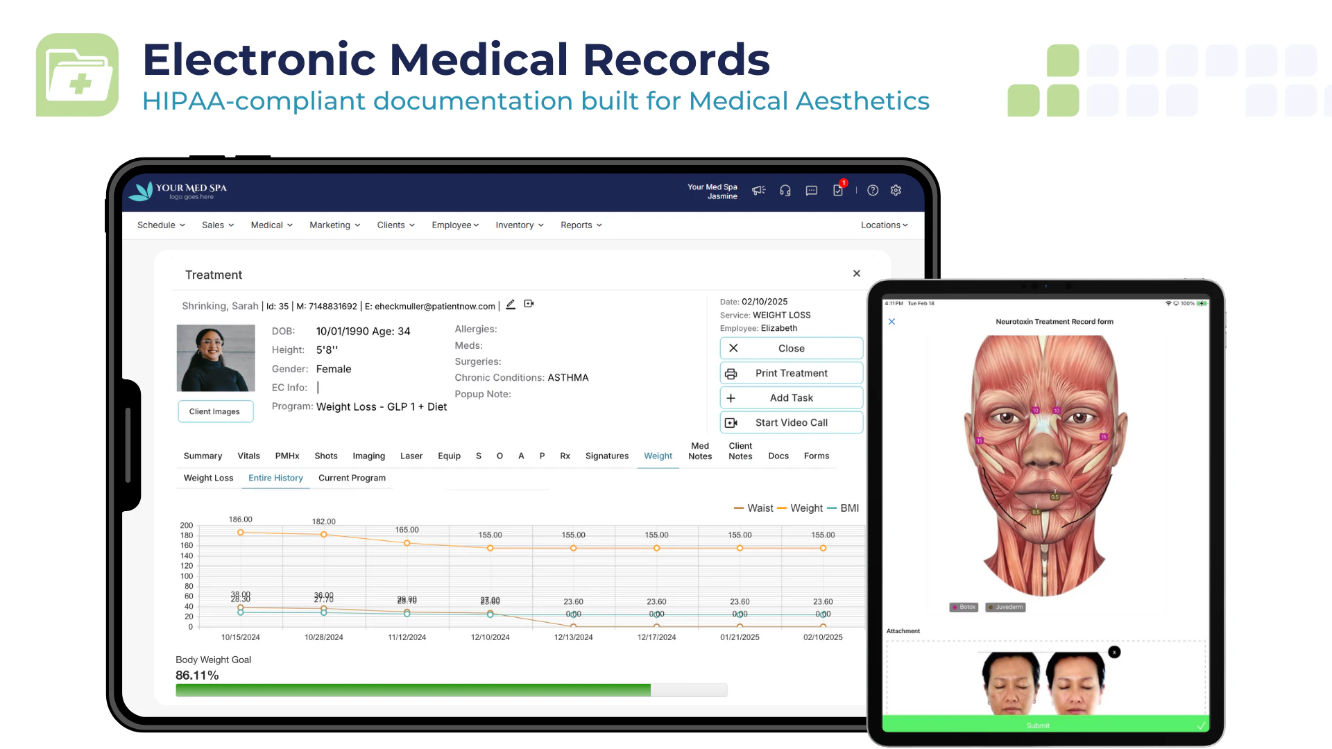 screenshot of PatientNow