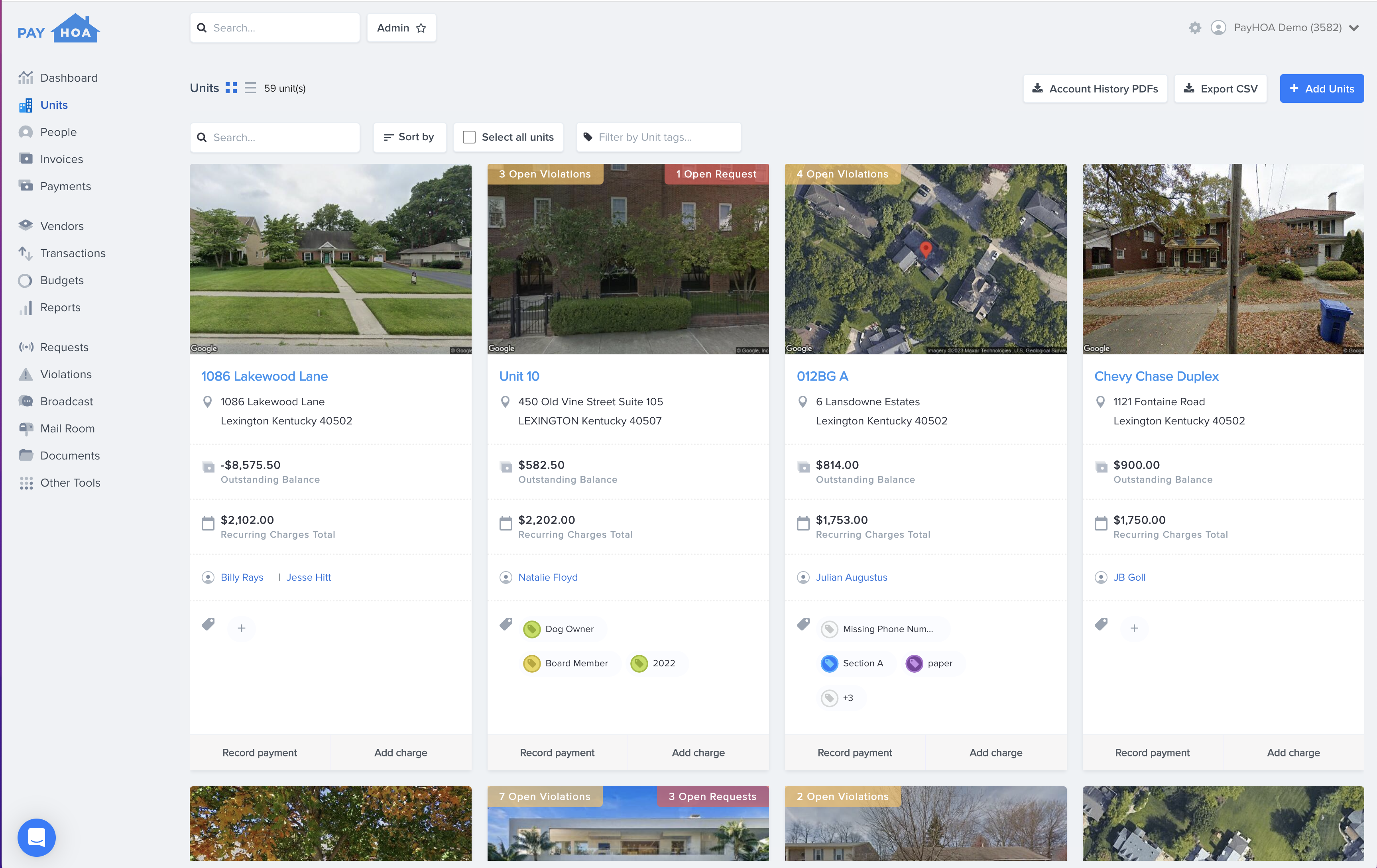 screenshot of PayHOA
