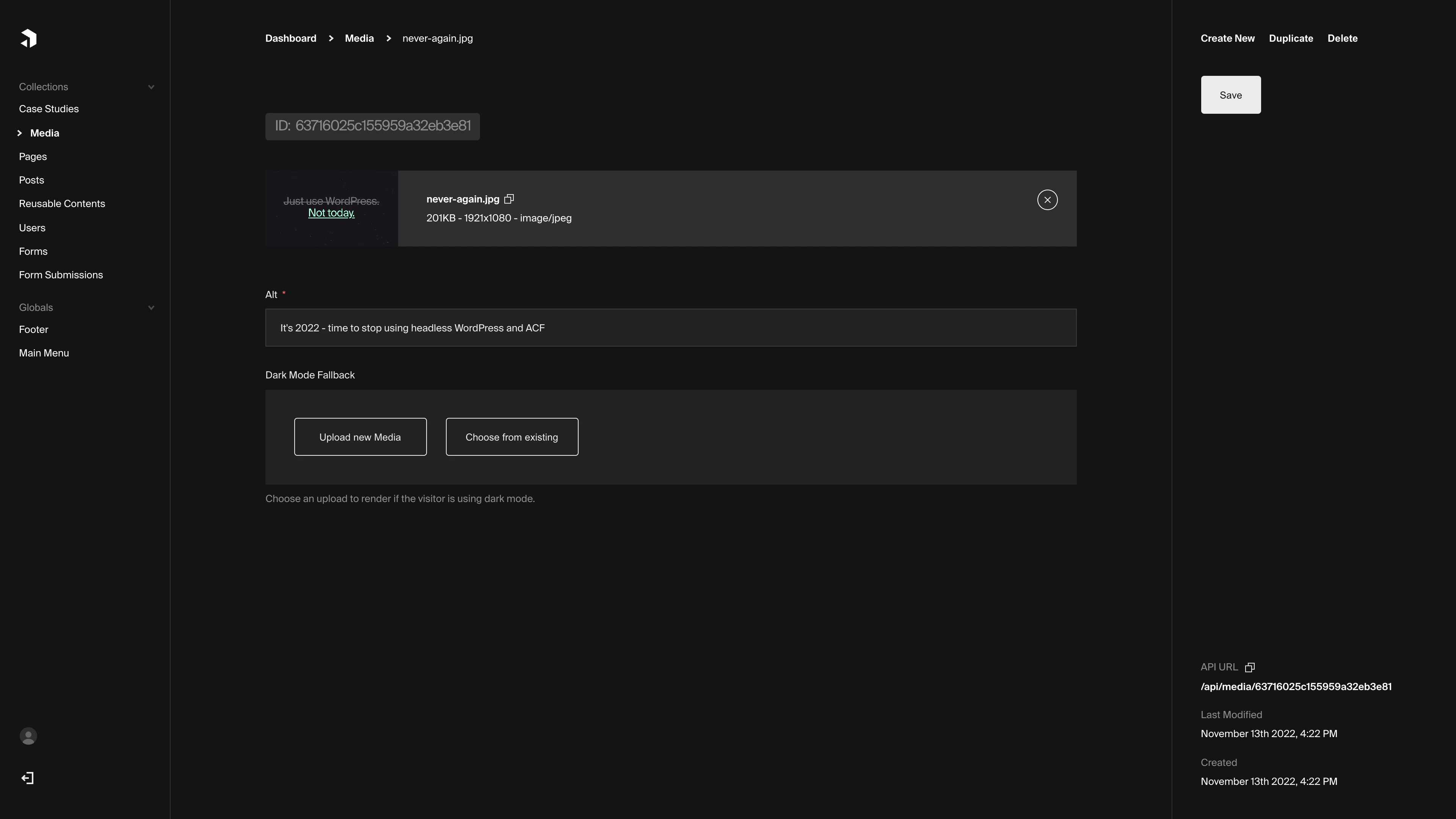 screenshot of Payload