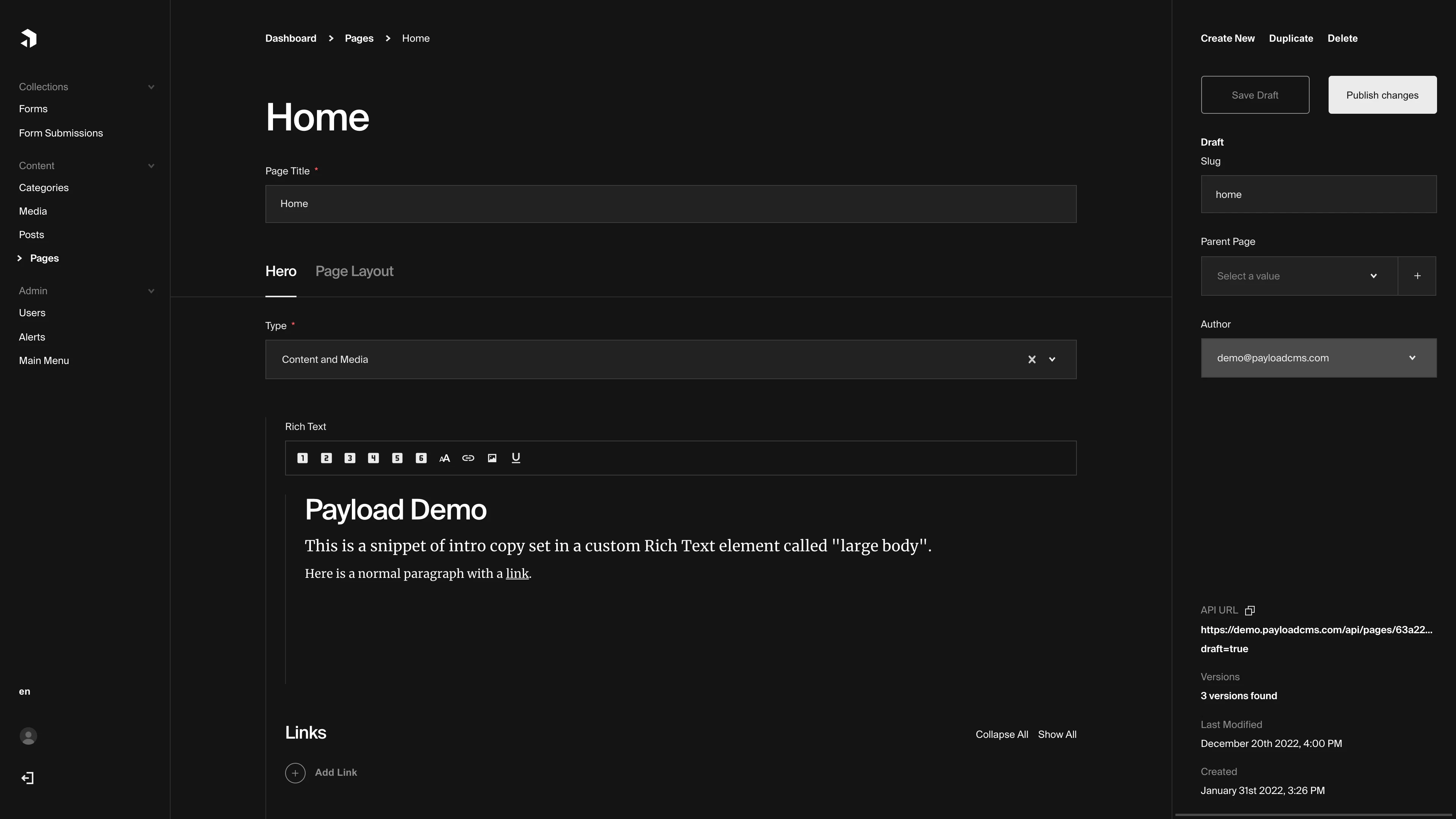 screenshot of Payload