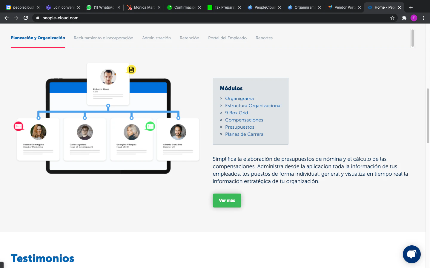 screenshot of PeopleCloud
