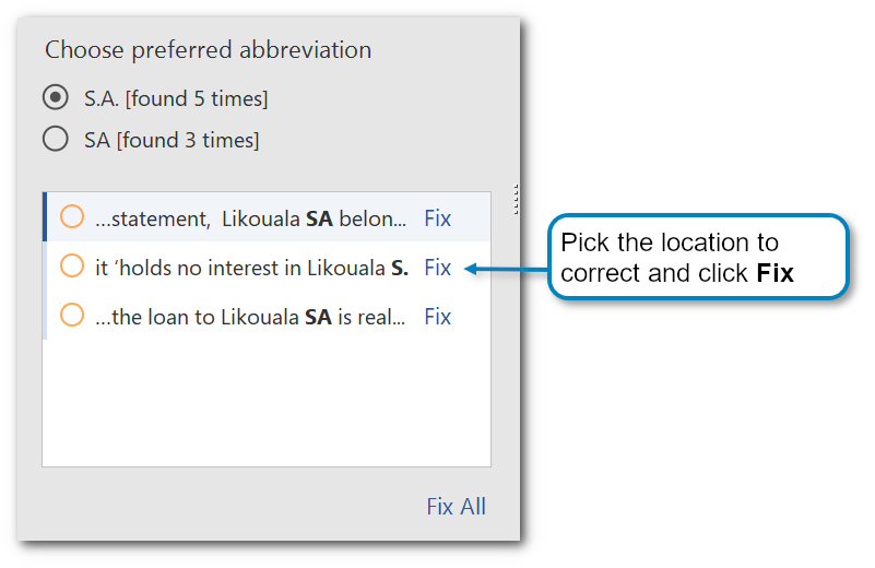 screenshot of PerfectIt