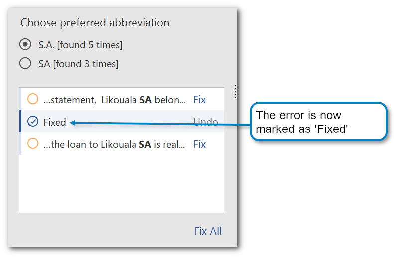 screenshot of PerfectIt