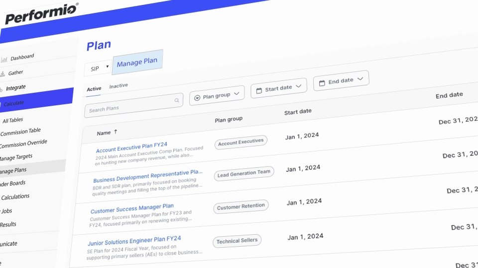 screenshot of Performio