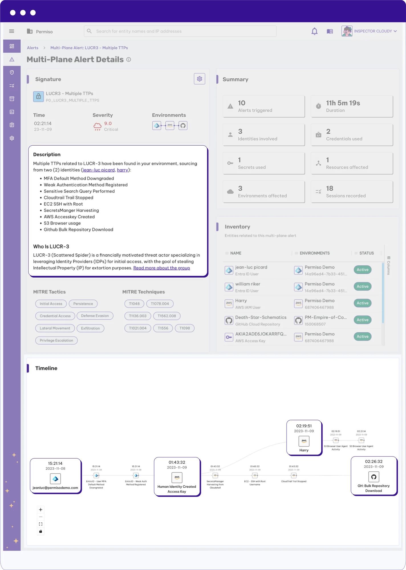 screenshot of Permiso