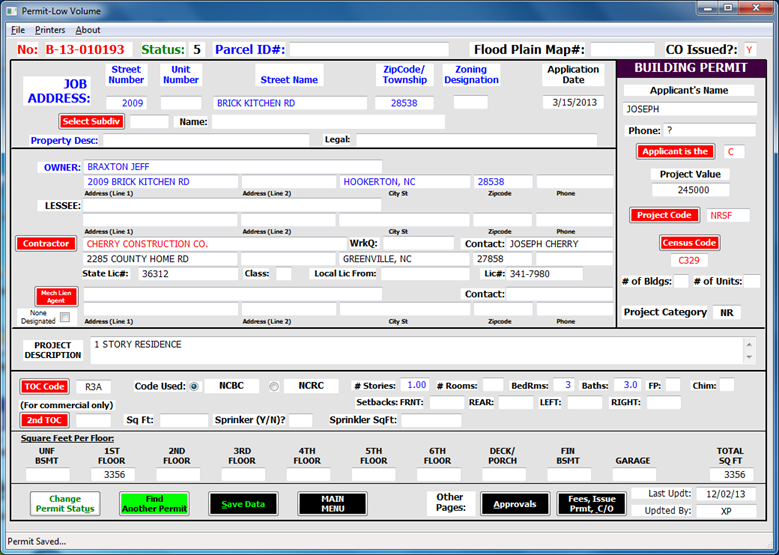 screenshot of Permit-LV