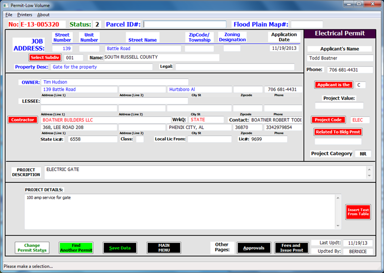 screenshot of Permit-LV