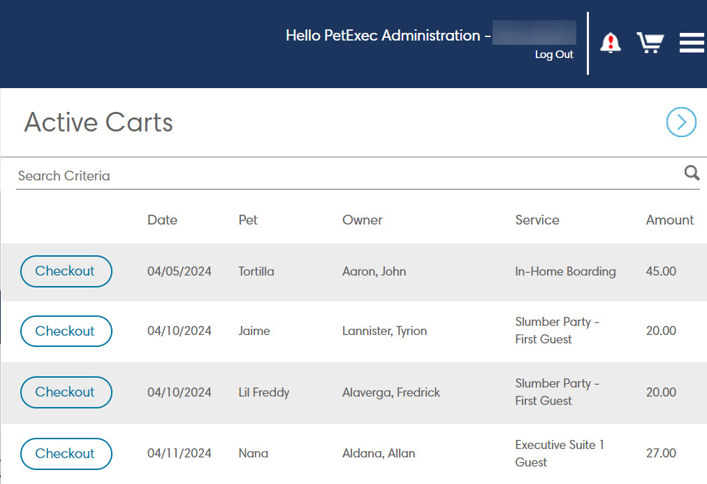 screenshot of PetExec