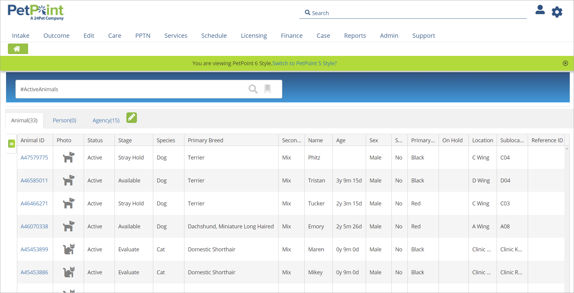 screenshot of PetPoint