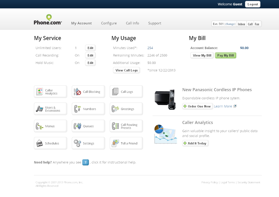 screenshot of Phone.com