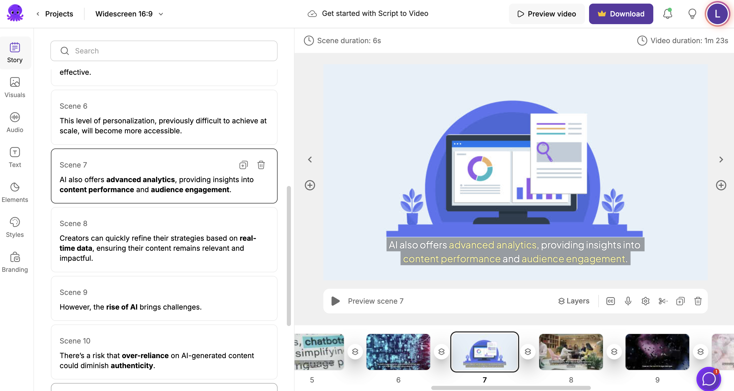 screenshot of Pictory
