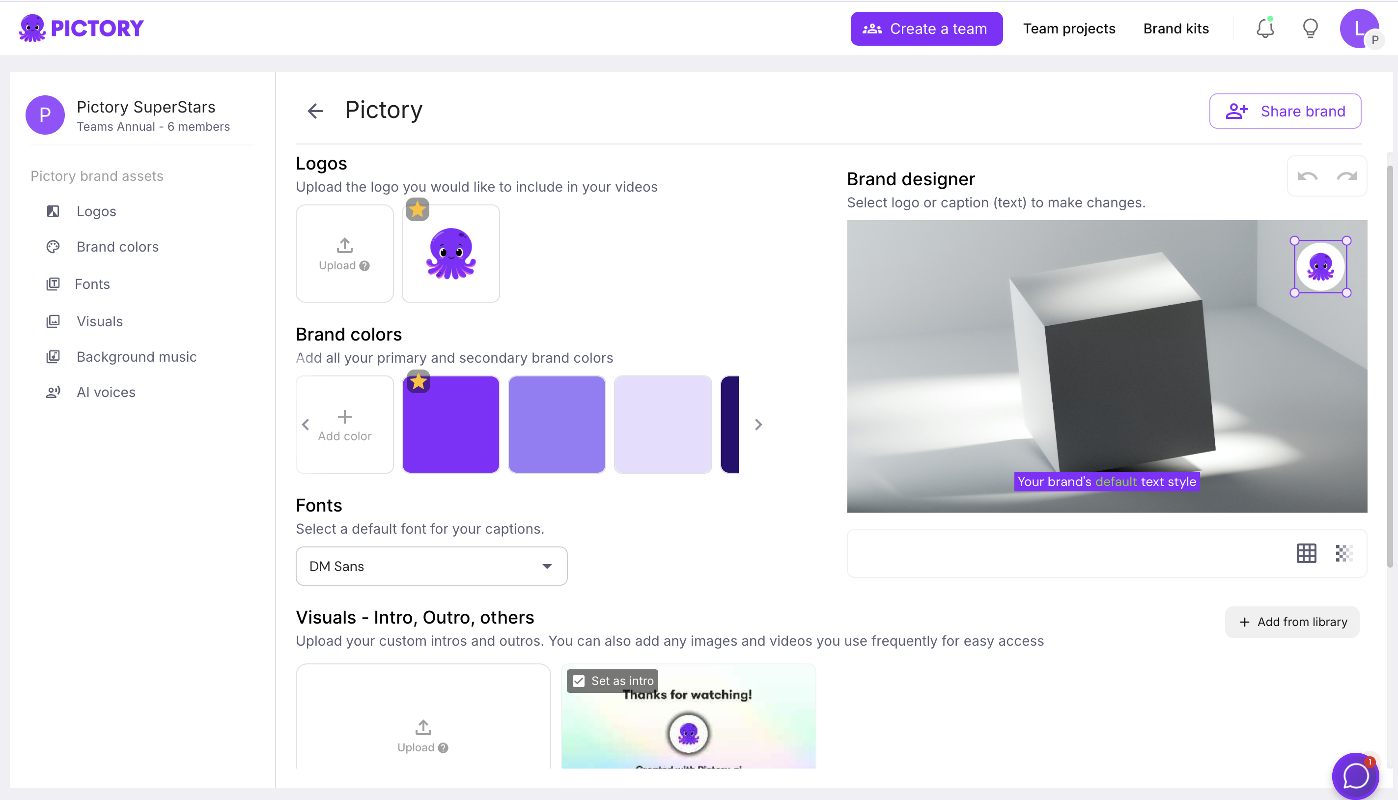 screenshot of Pictory