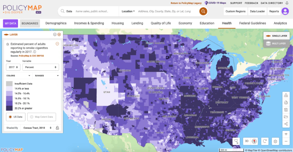screenshot of PolicyMap