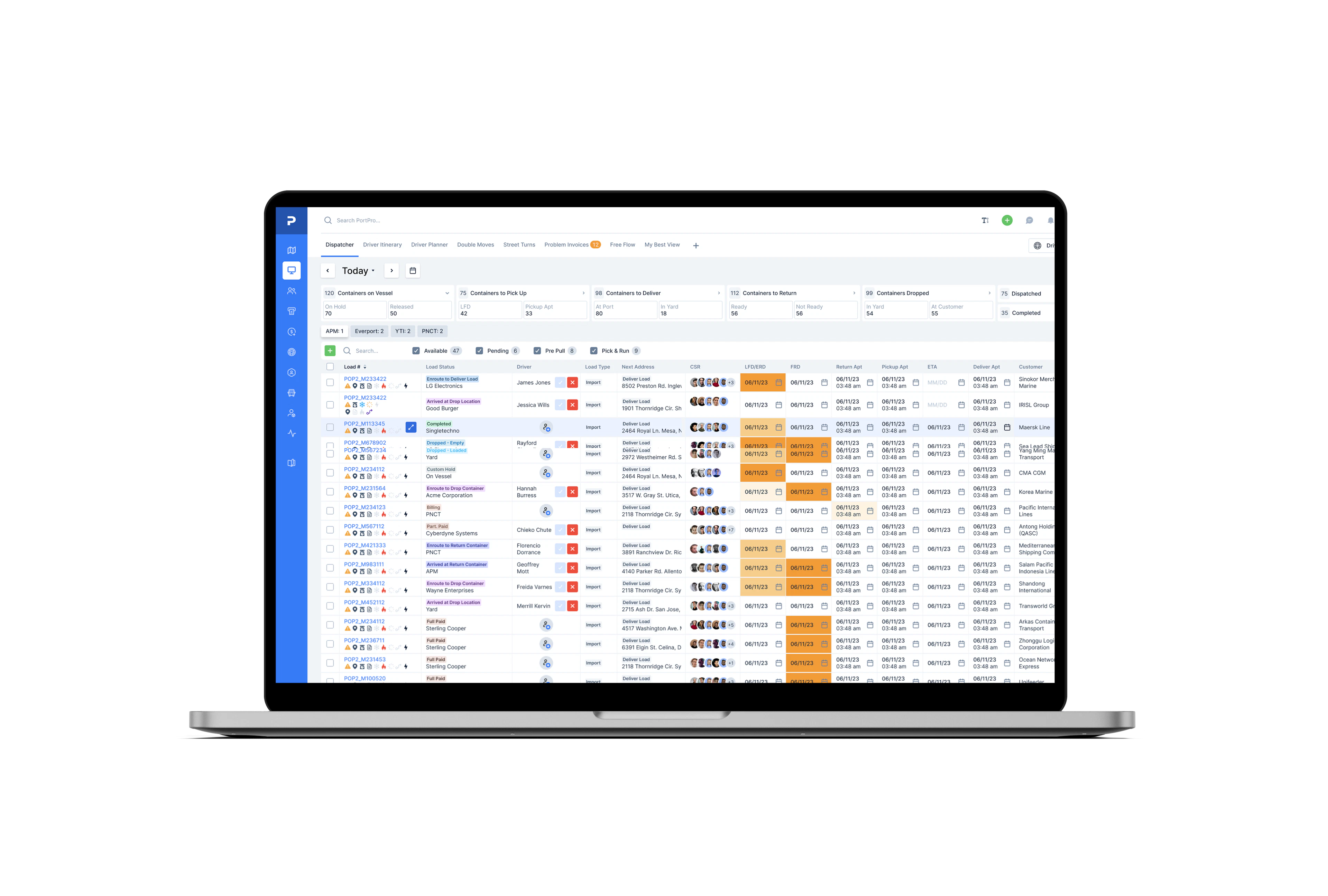 screenshot of PortPro