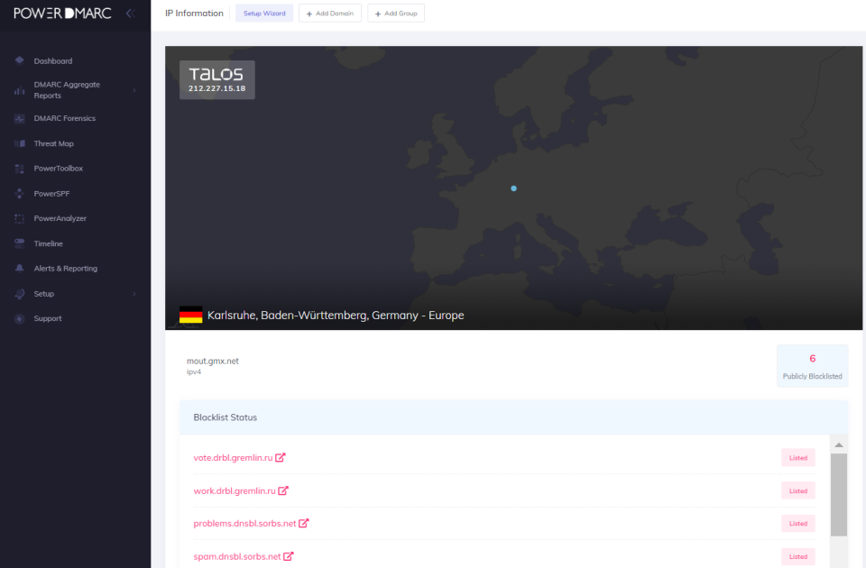 screenshot of PowerDMARC
