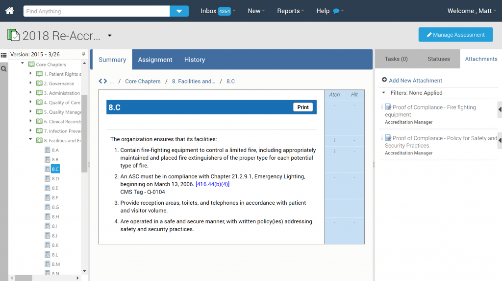 screenshot of PowerDMS