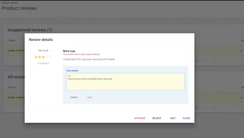 screenshot of PrestaShop