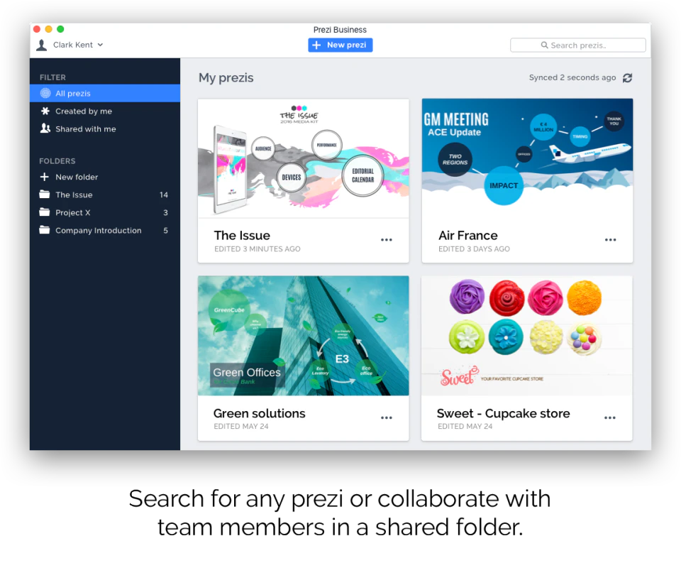 screenshot of Prezi