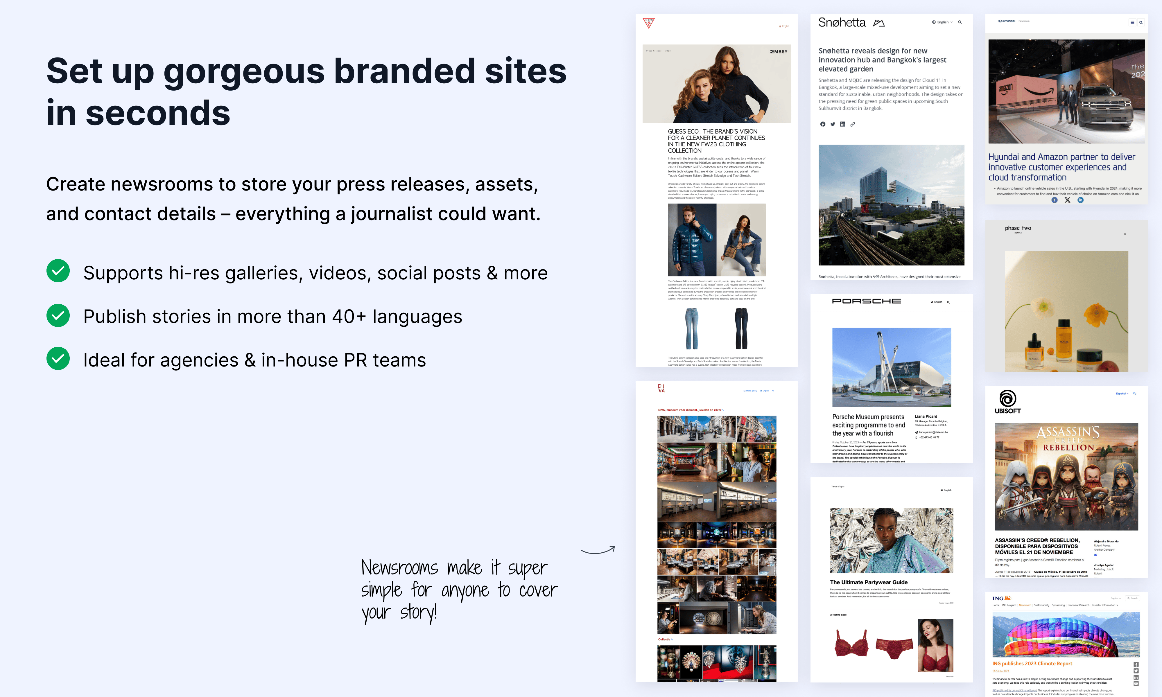 screenshot of Prezly