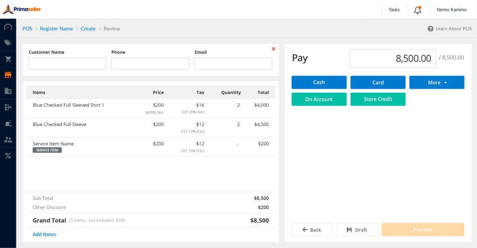 screenshot of Primaseller
