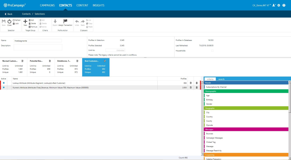 screenshot of ProCampaign