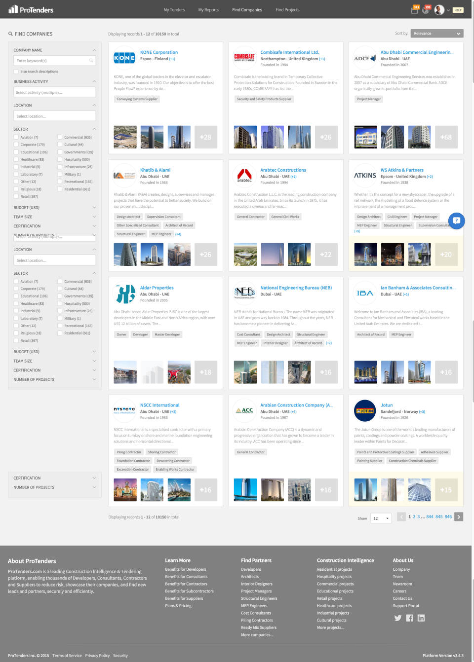 screenshot of ProTenders