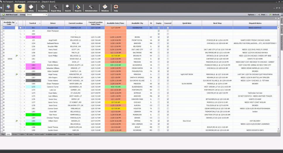screenshot of ProTransport