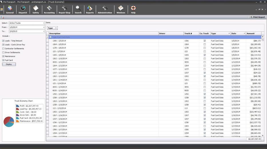 screenshot of ProTransport
