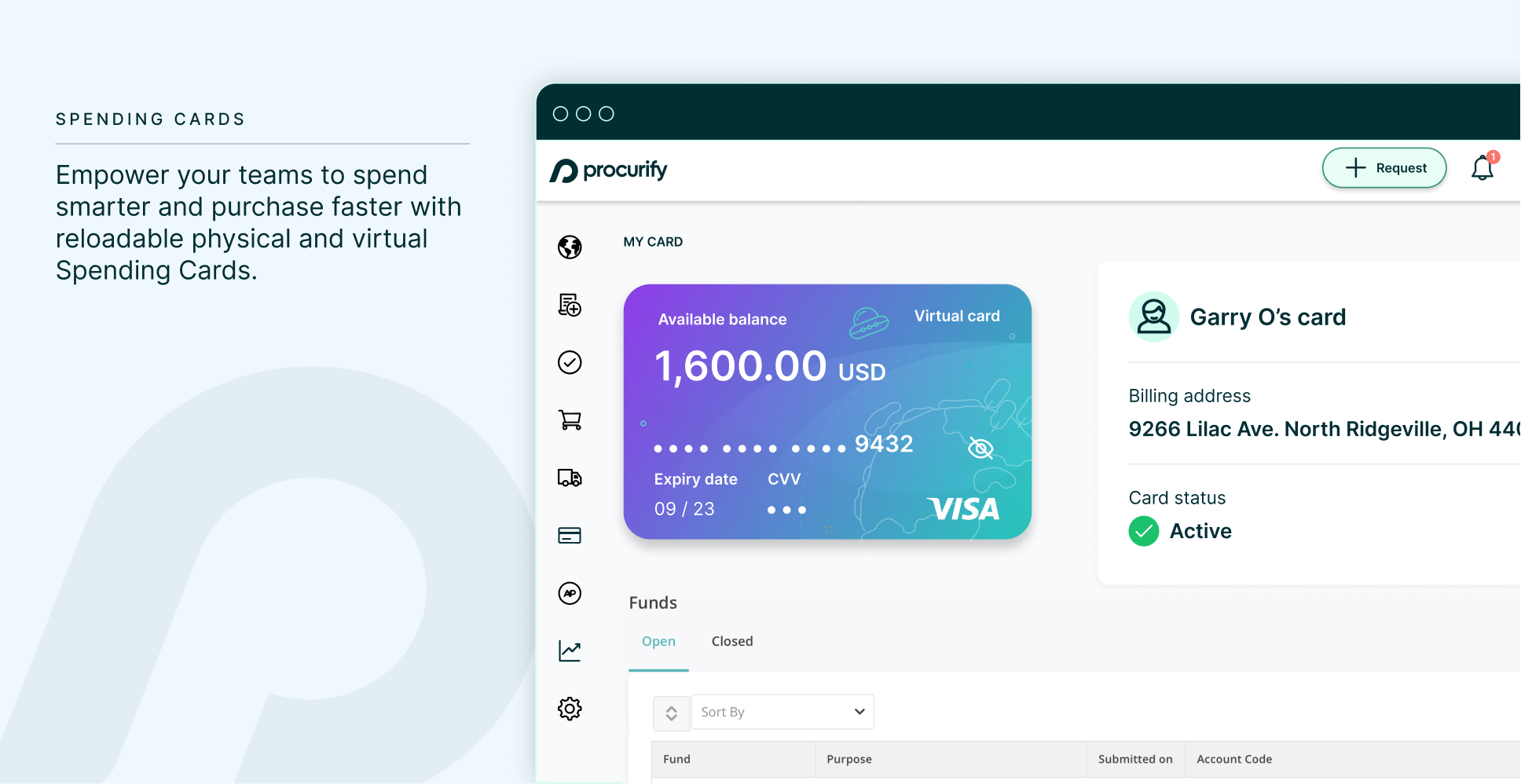 screenshot of Procurify