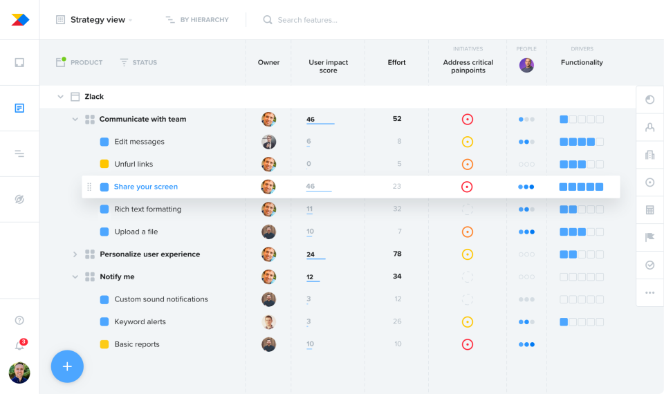 screenshot of Productboard