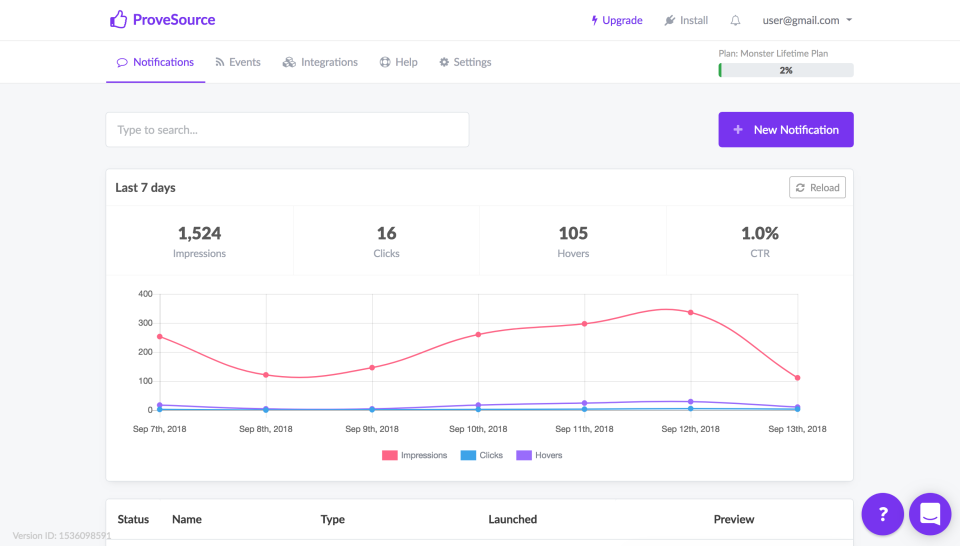 screenshot of ProveSource