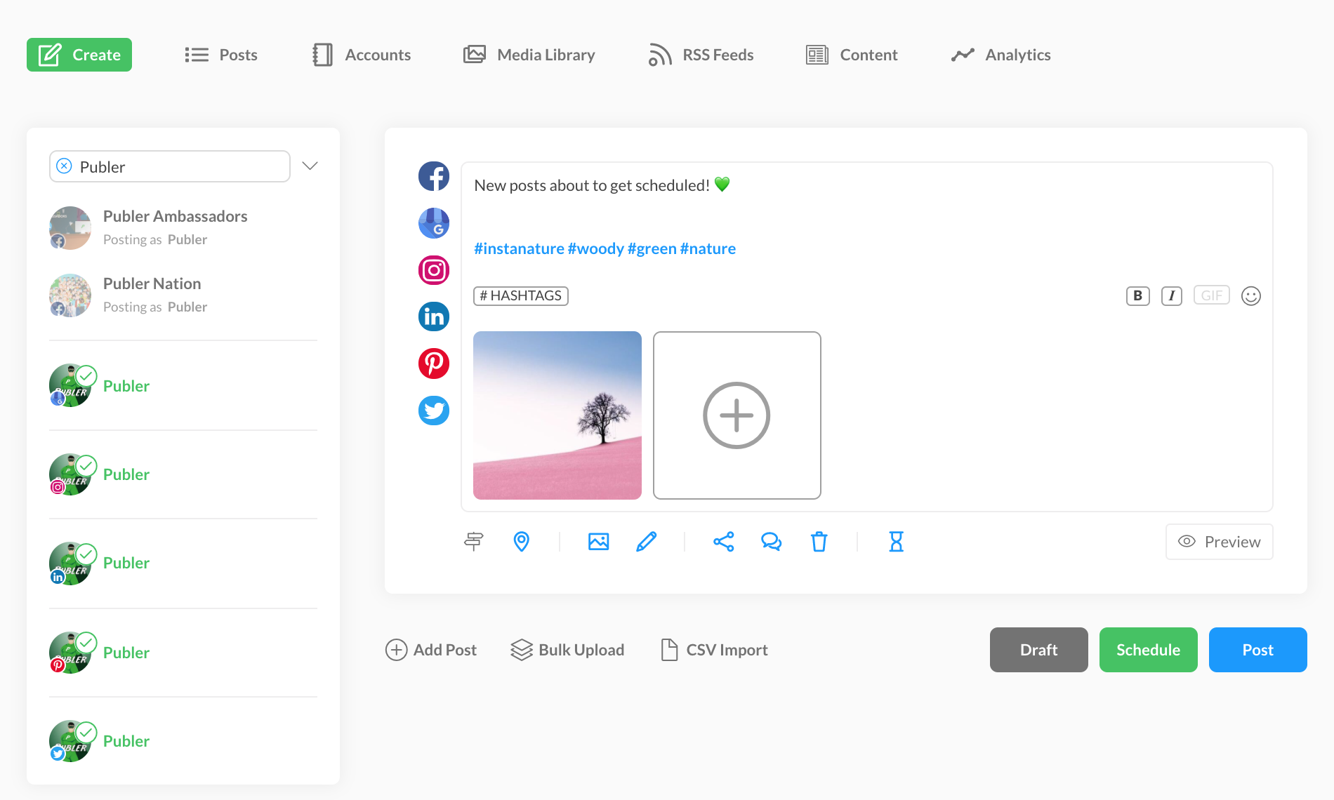 screenshot of Publer