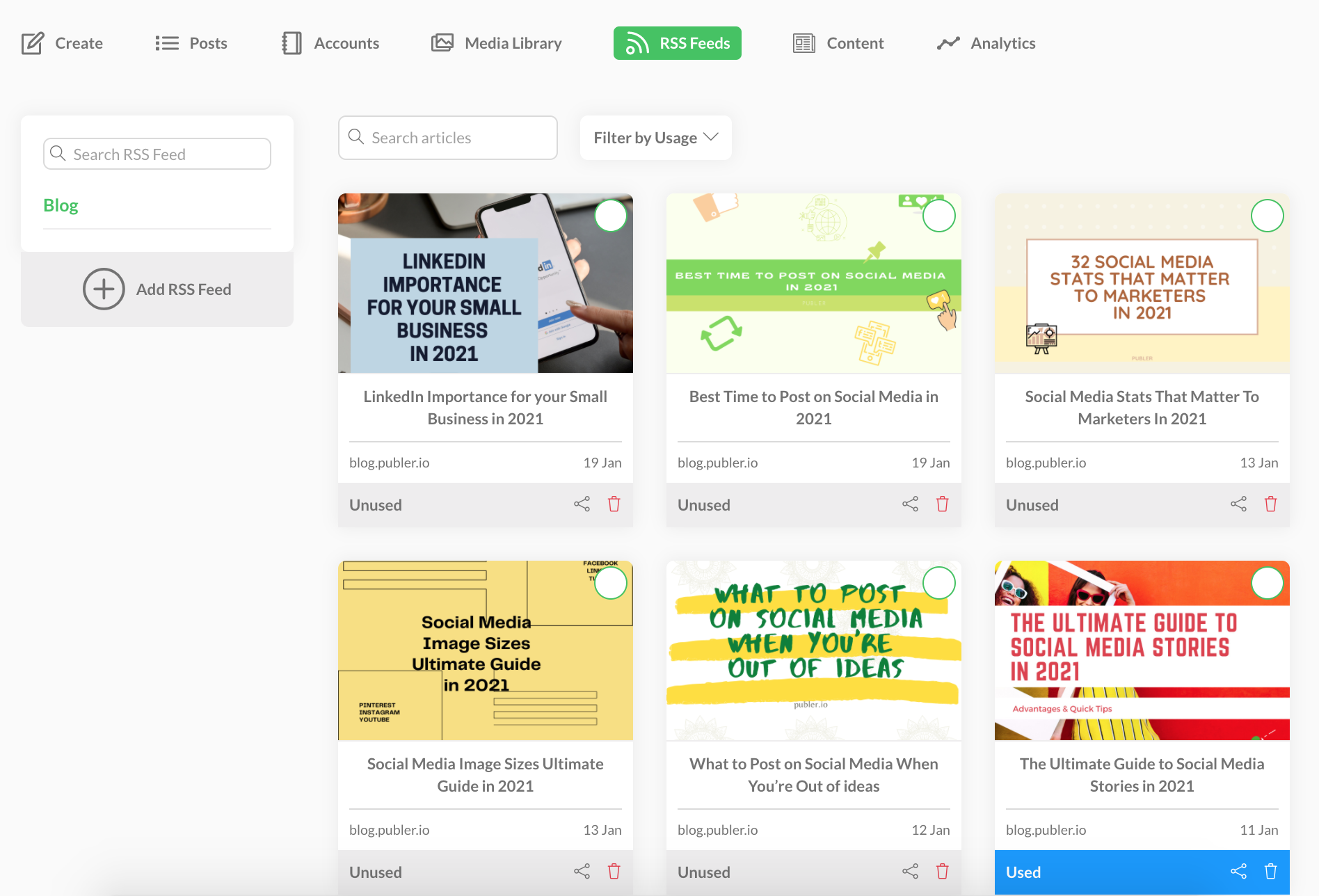 screenshot of Publer