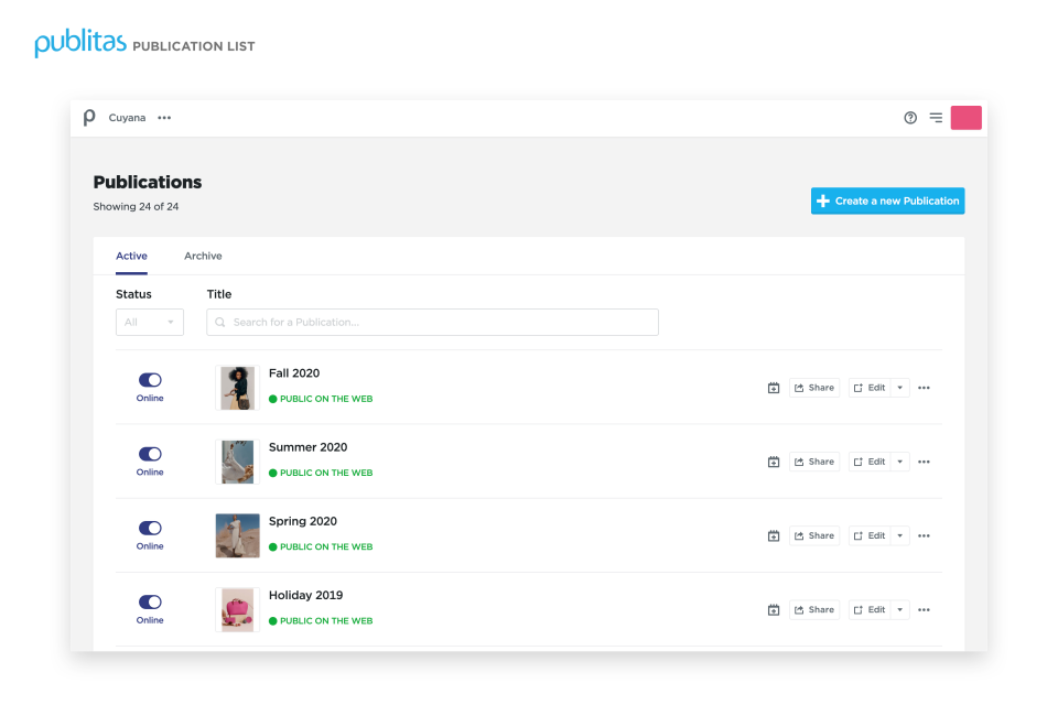 screenshot of Publitas