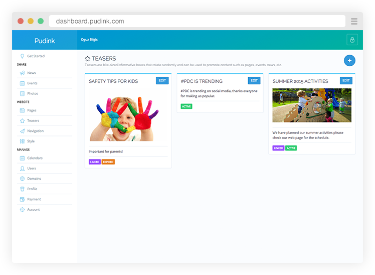 screenshot of Pudink