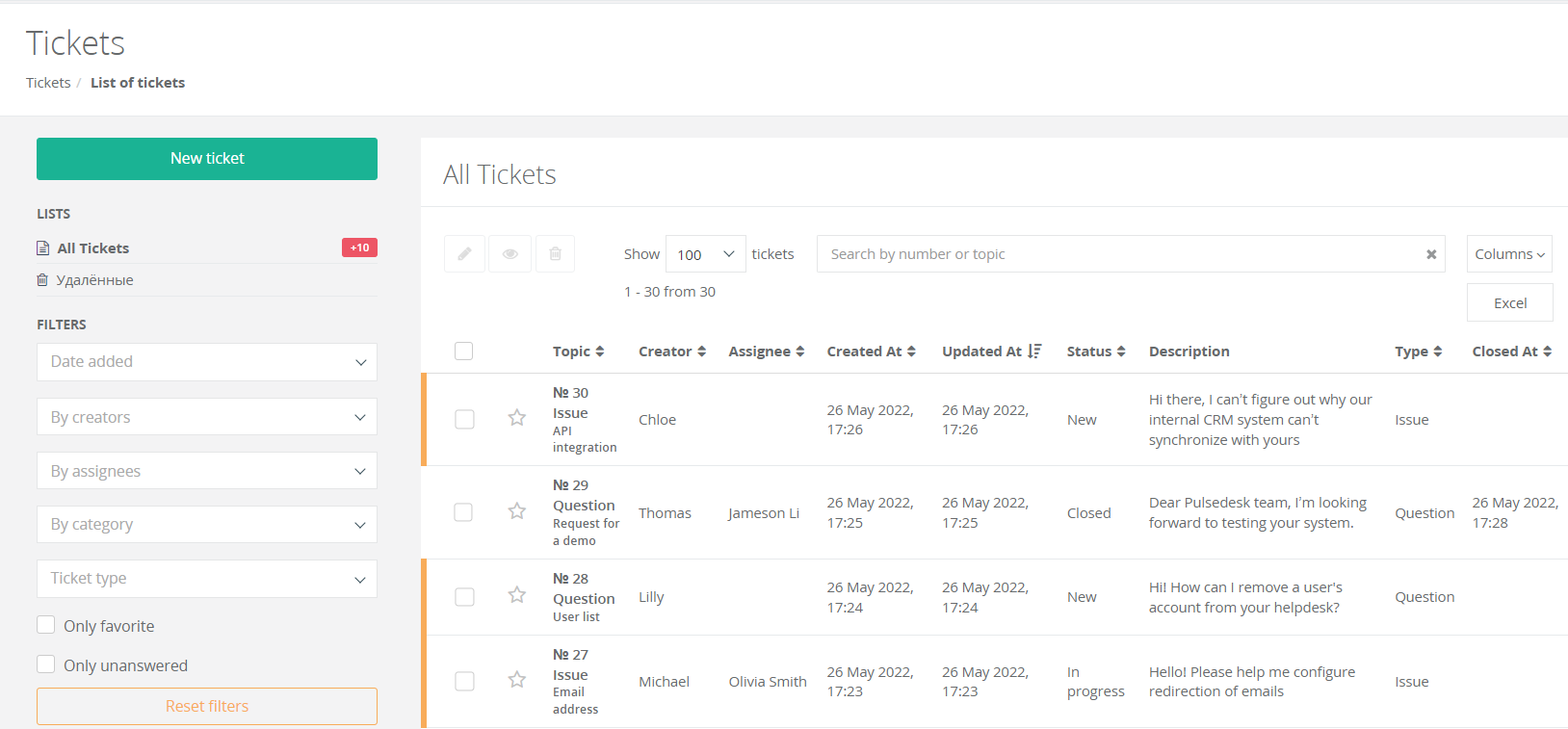 screenshot of Pulsedesk