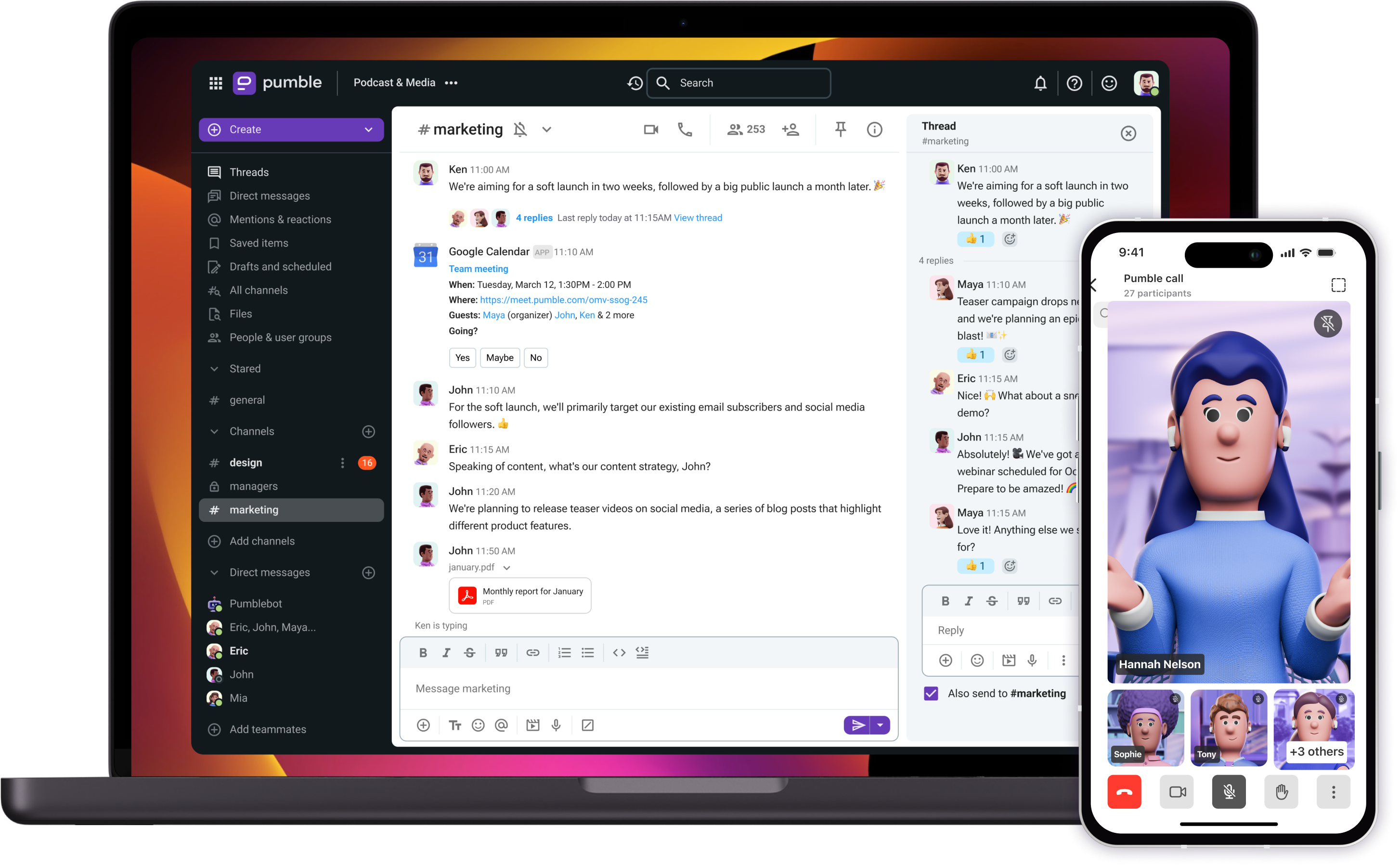 screenshot of Pumble