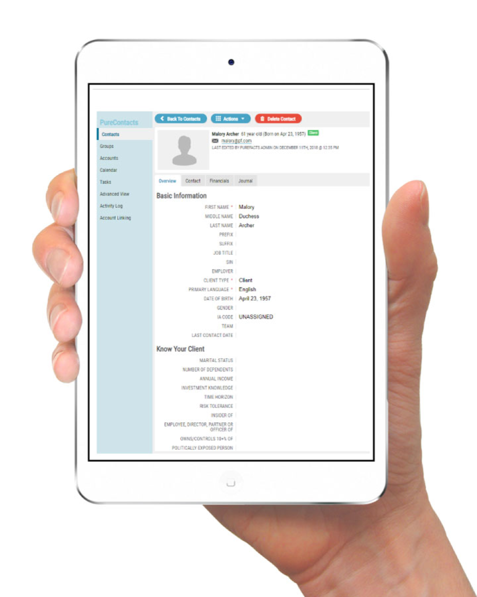 screenshot of PureFacts