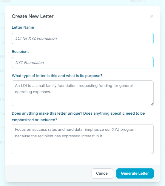 screenshot of PureGrant