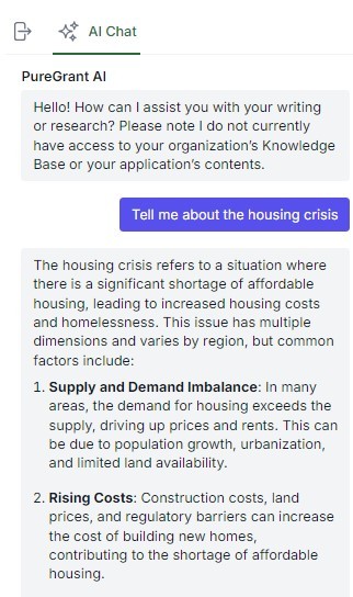 screenshot of PureGrant