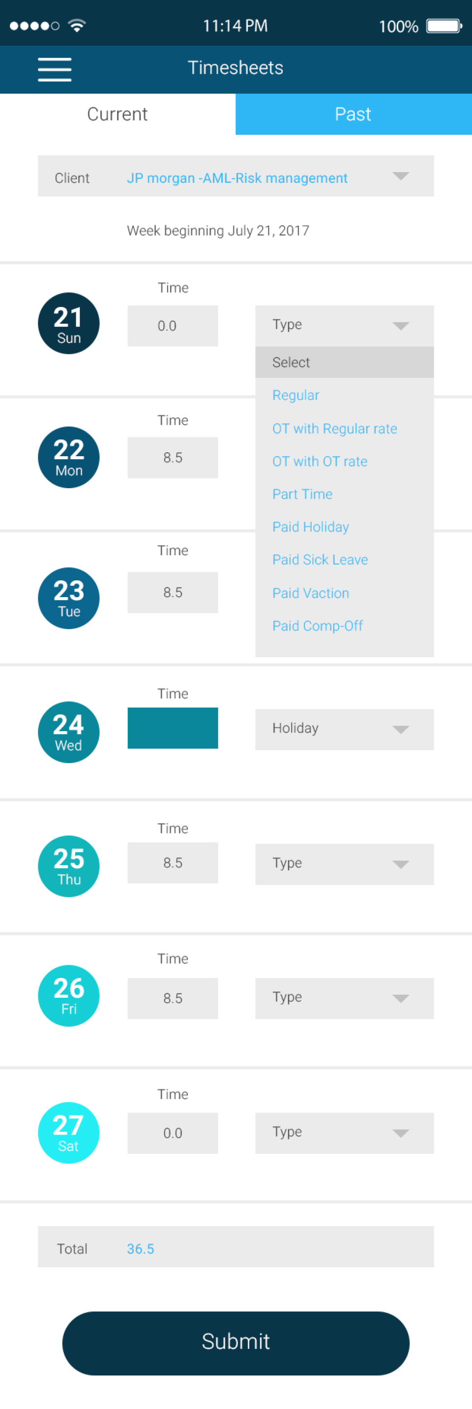 screenshot of PurelyTracking