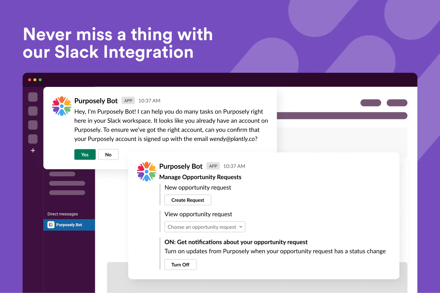 screenshot of Purposely