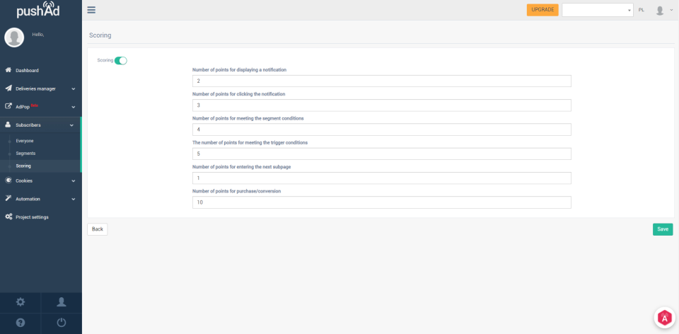 screenshot of PushAd