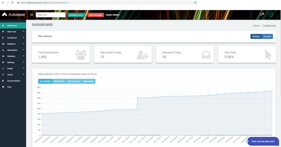 screenshot of PushNami