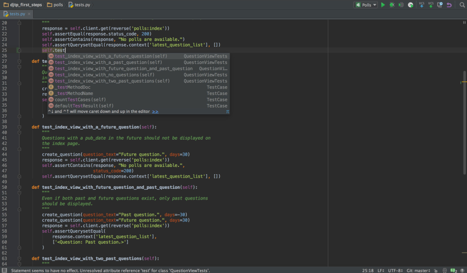 screenshot of PyCharm