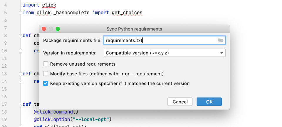 screenshot of PyCharm