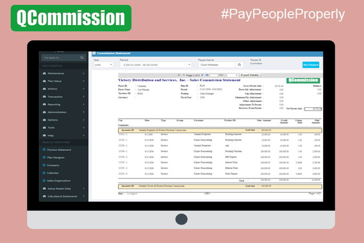 screenshot of QCommission