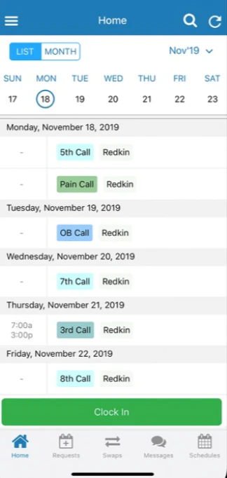 screenshot of QGenda